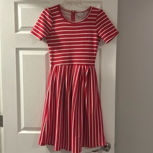 LulaRoe size XS red striped dress like new condition